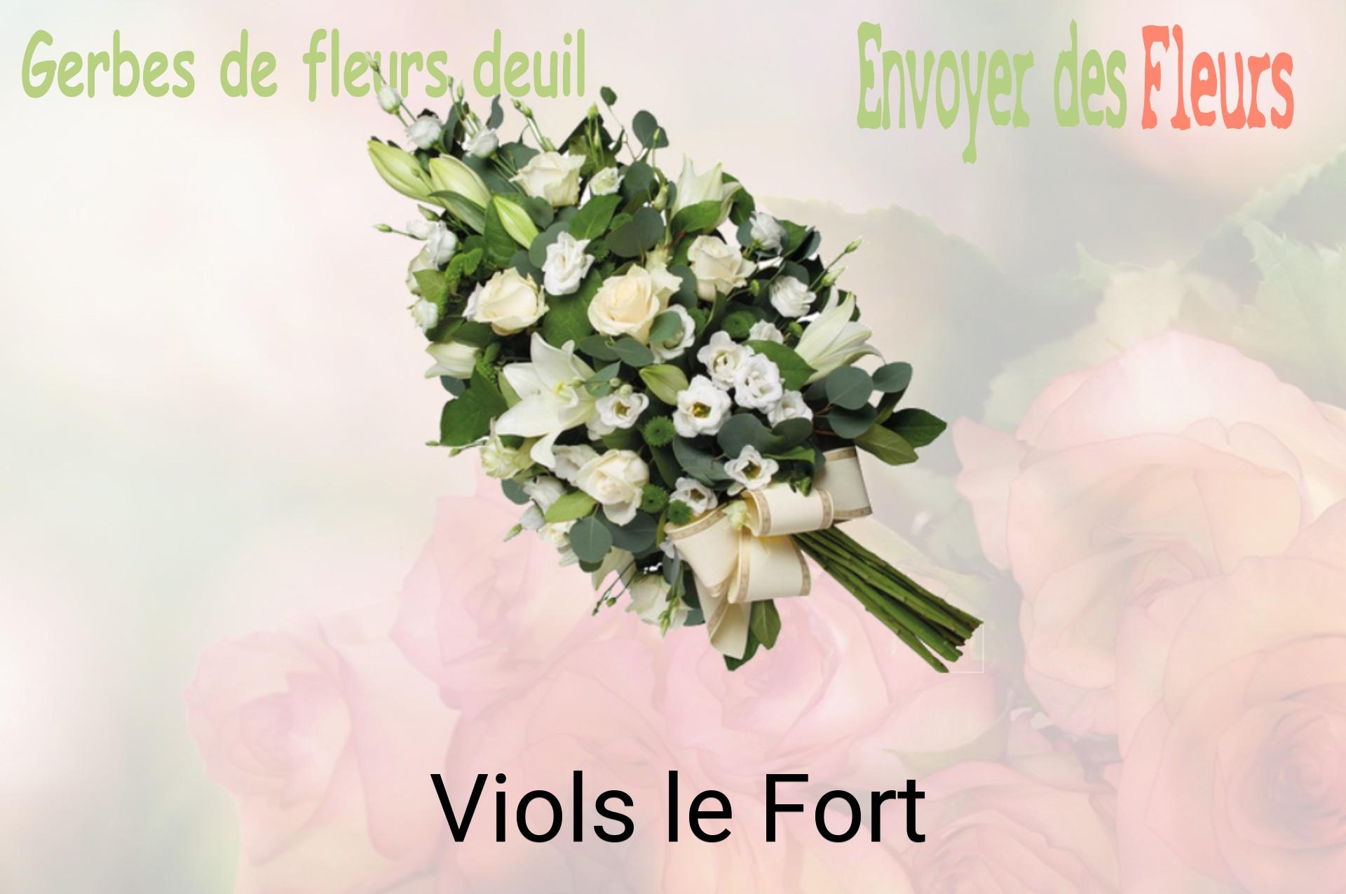 Gerbe de fleurs de deuil livrée à Viols-le-Fort